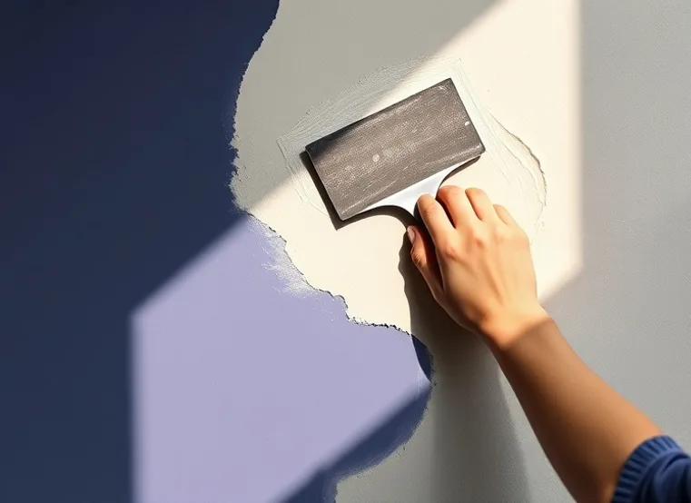 Application d'un enduit décoratif à la lisseuse sur un mur